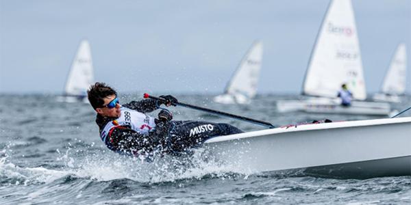 Noah Carden - gaining his first win in an international race.  Photo credit Digital Sailing.
